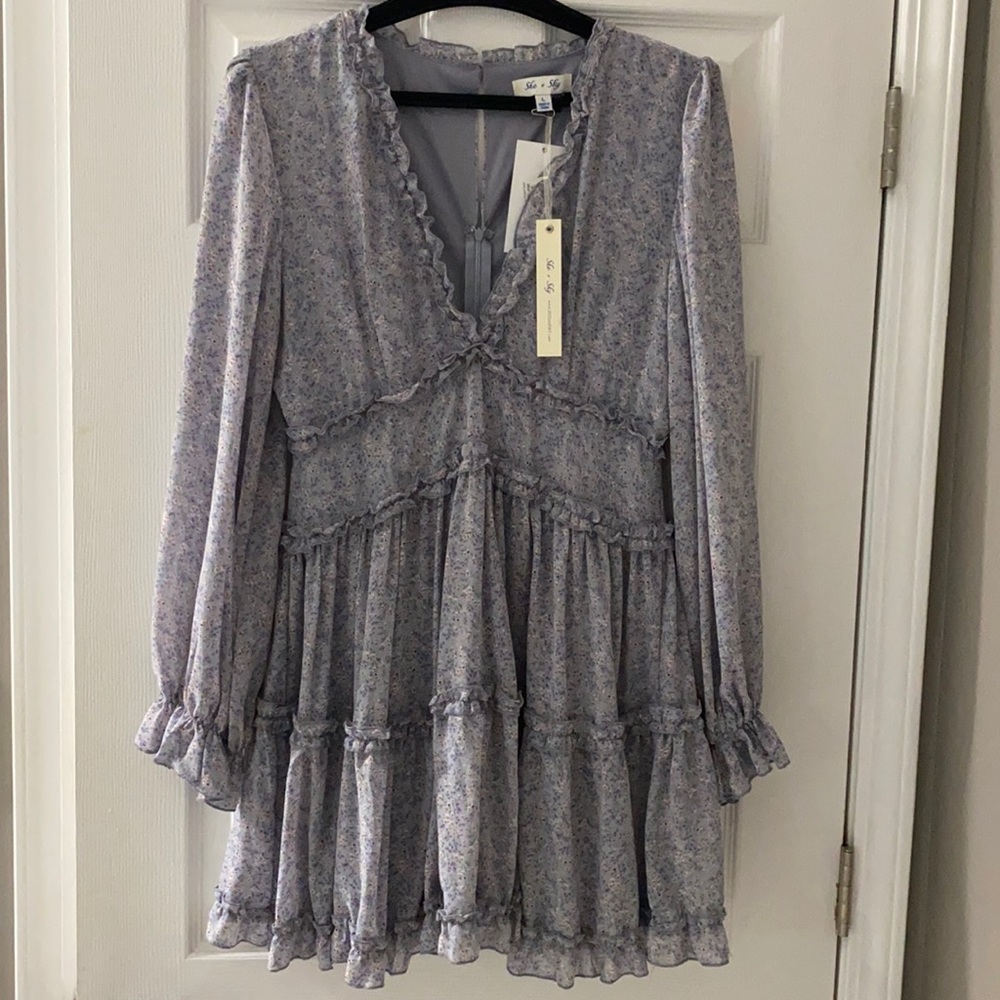 She+Sky Flower Crown long sleeve dress size large